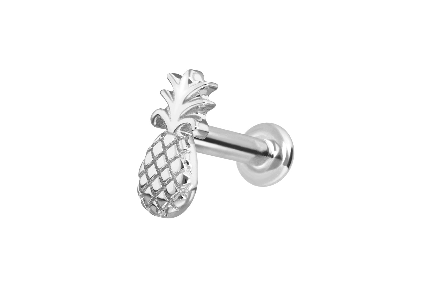 14 Karat Gold Labret Piercing mit Push Fit ANANAS